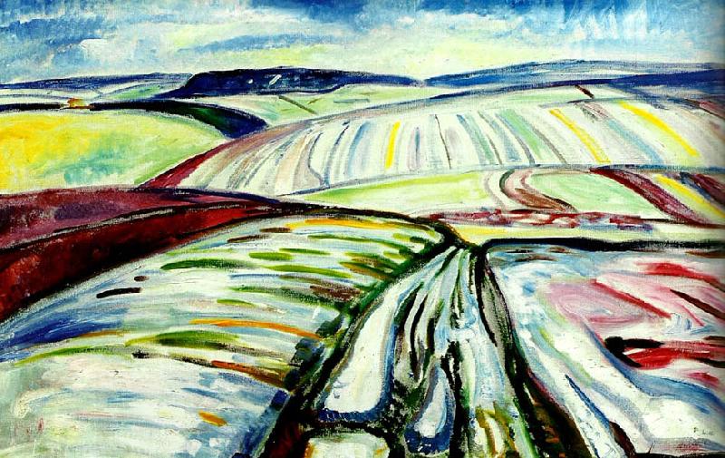 Edvard Munch aker i sno